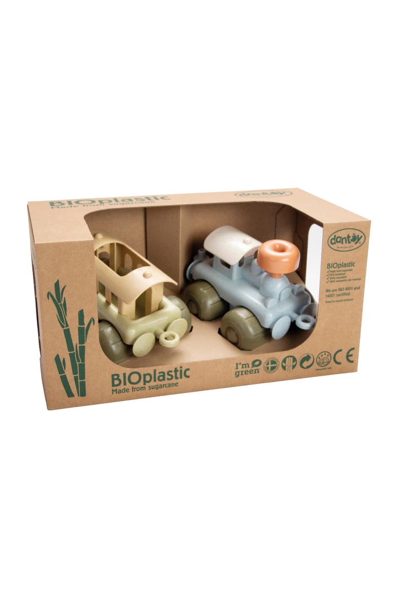 Bio Train Set with 2 Linking Toy Train Cars, Alternate, color, Multicolored