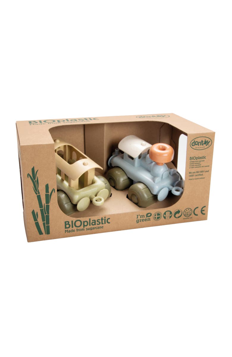 Dantoy Bio Train Set with 2 Linking Toy Train Cars, Alternate, color, Multicolored