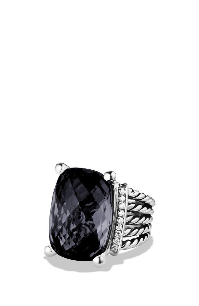 David Yurman 'Wheaton' Ring with Black Onyx and Diamonds, Main, color,