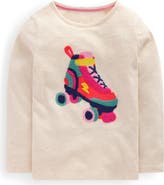 Mini Boden Kids' Skate Bouclé Long Sleeve Cotton Graphic T-Shirt
