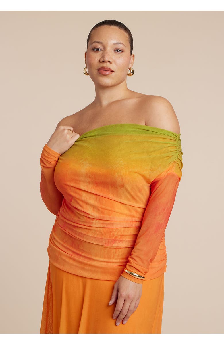 ELOQUII Photo Real Mesh Dress, Alternate, color, Earthy Glow