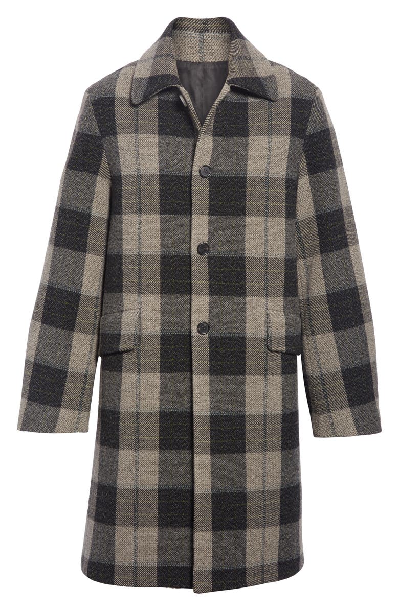 Acne Studios Check Wool Overcoat, Alternate, color,