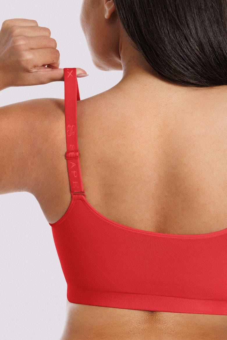Skin Flow Seamless Front-Zip Wireless Bra, Alternate, color, Red