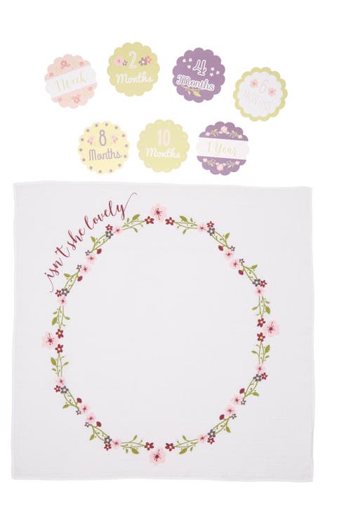 Baby's First Year - Isn't She Lovely Muslin Blanket & Milestone Card Set (Baby Girls)