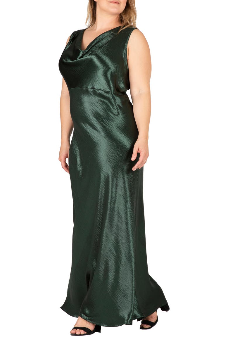 Cowl Neck Sleeveless Dress, Alternate, color, GREEN