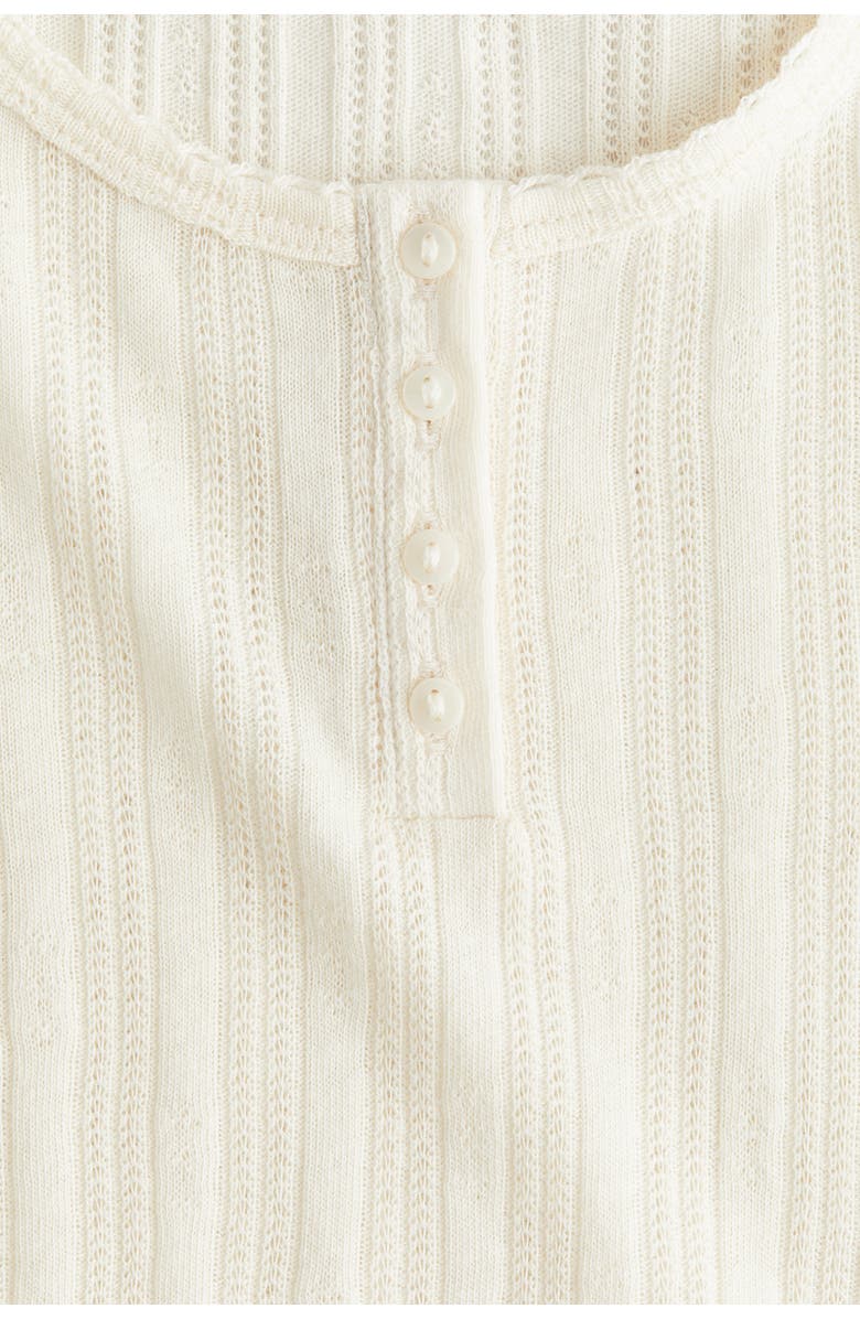 H&M Pointelle-knit Top, Alternate, color, Cream