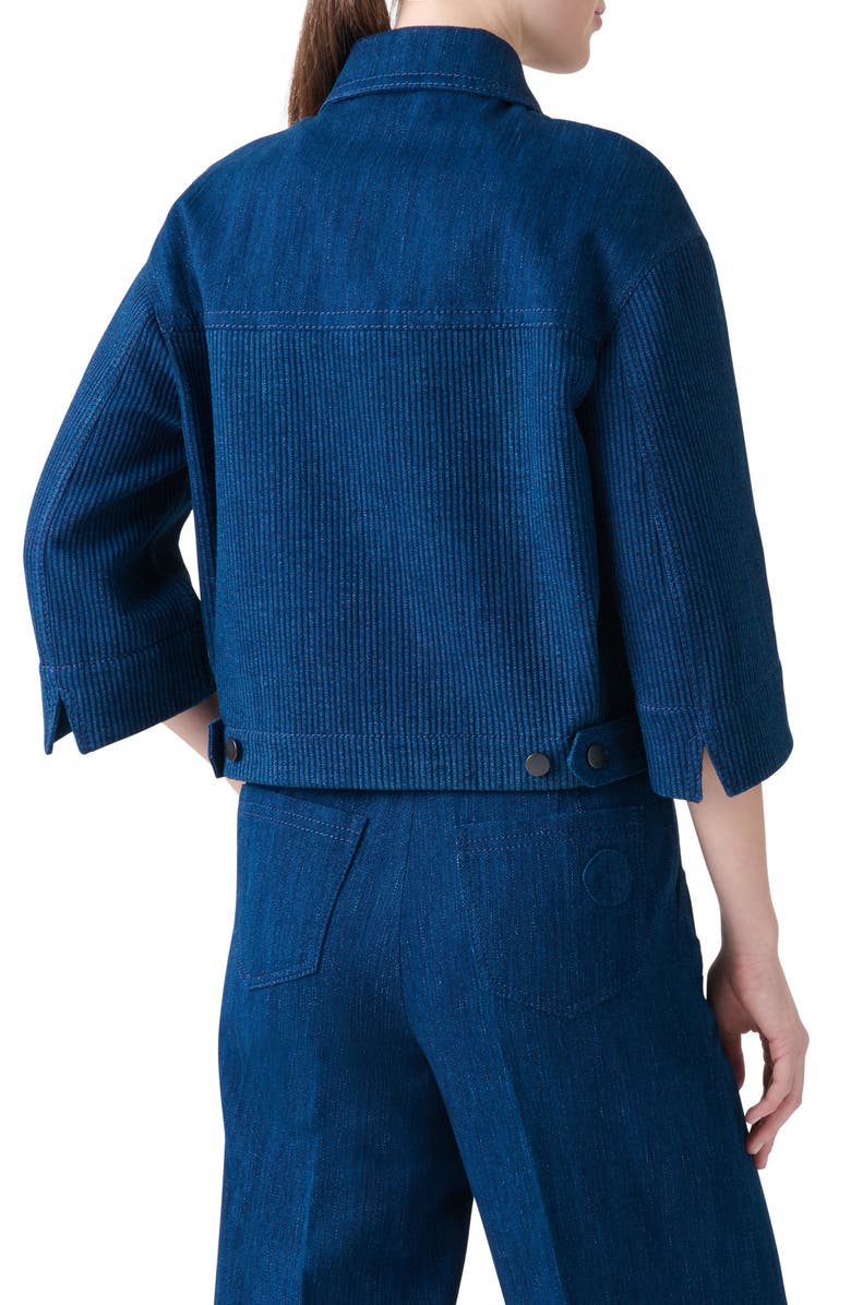 Akris punto Drop Shoulder Denim Jacket, Alternate, color, Ink Denim