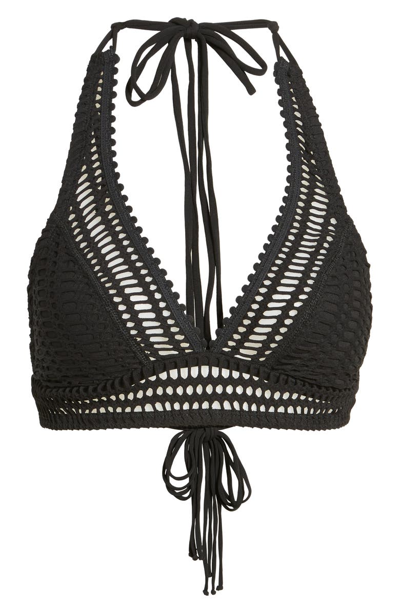 Robin Piccone 'Sophia' Crochet Halter Bikini Top, Main, color, 