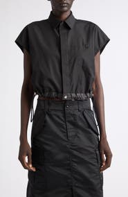 Sacai Crop Poplin Shirt