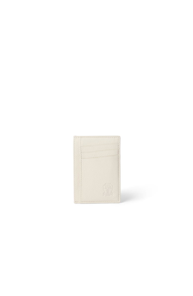 Brunello Cucinelli Calfskin card case, Main, color, Ivory