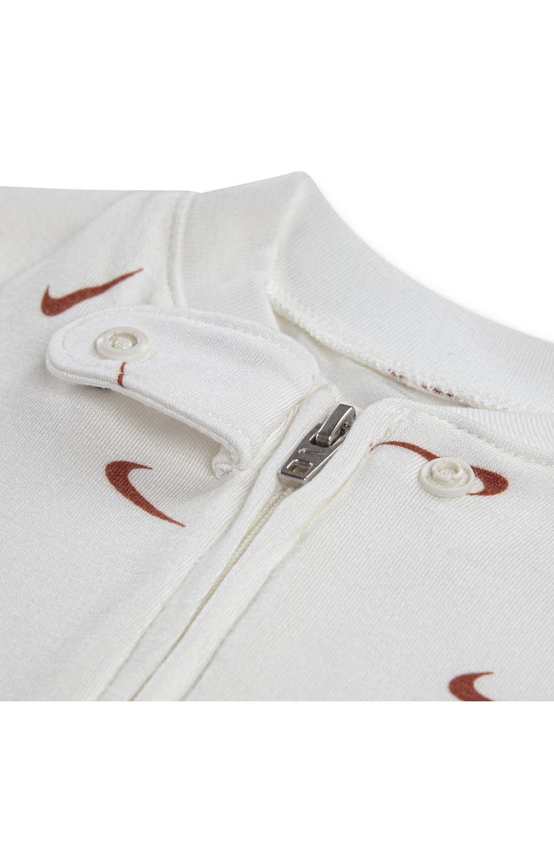 Nike Swoosh Print Footie, Alternate, color, Sail/ Multi