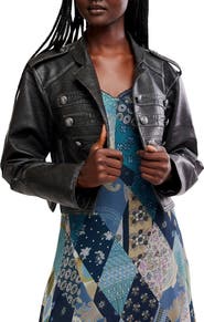 Free People Ryland Faux Leather Band Jacket