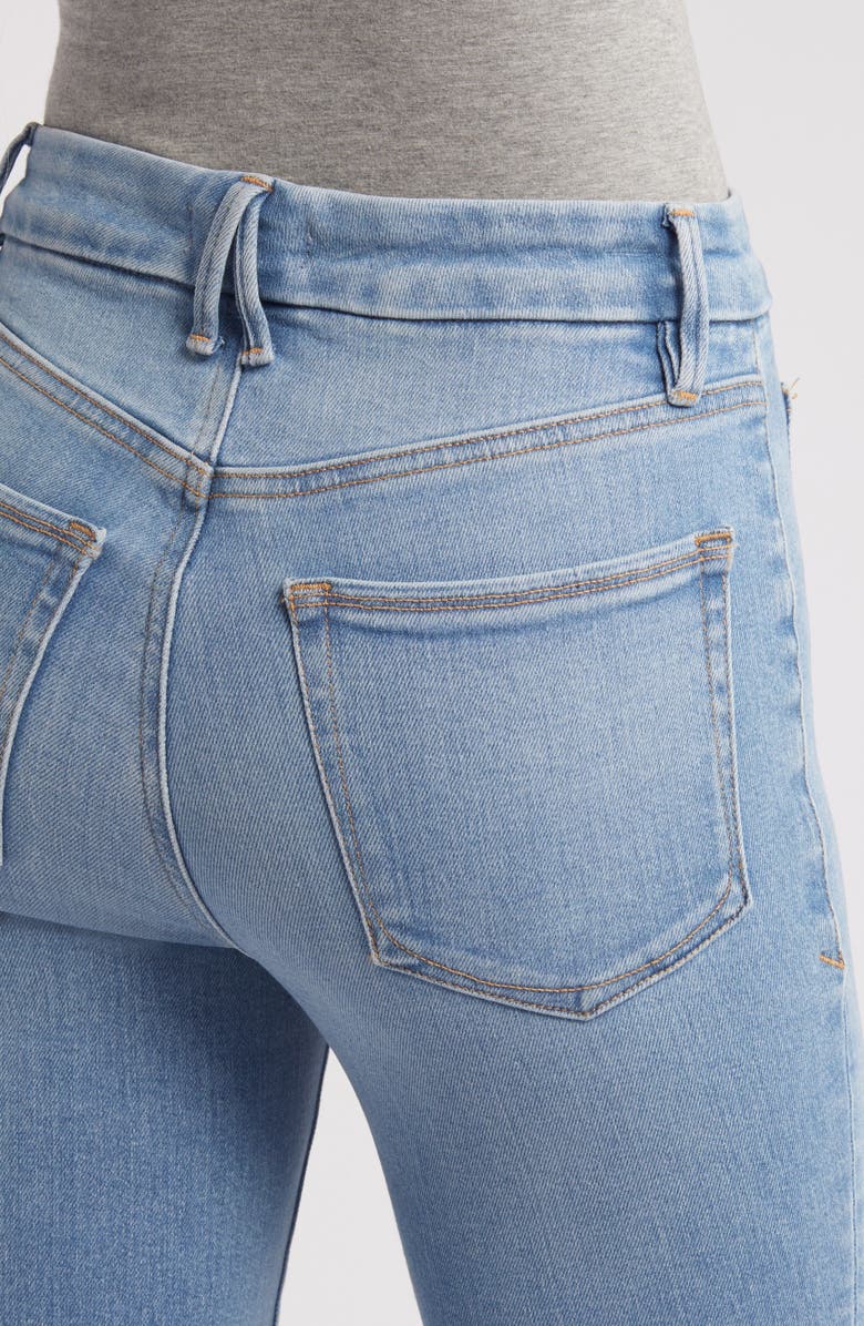 Good American Good Legs Patch Pocket Flare Jeans, Alternate, color, 