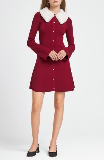 WAYF x CHÉRIE MADELEINE Amour Long Sleeve Minidress | Nordstrom