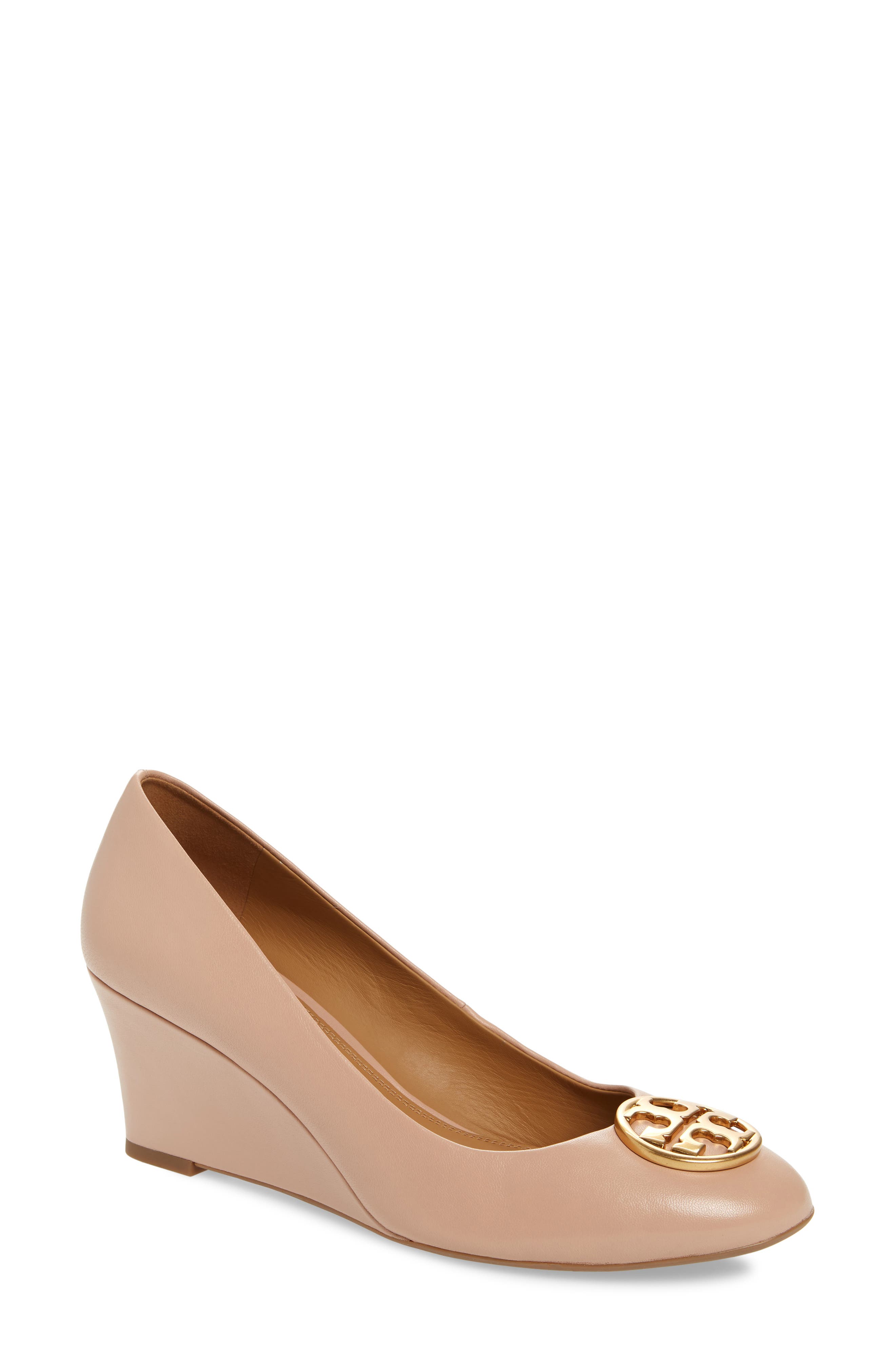 Tory Burch Chelsea Logo Medallion Wedge, Main, color, 