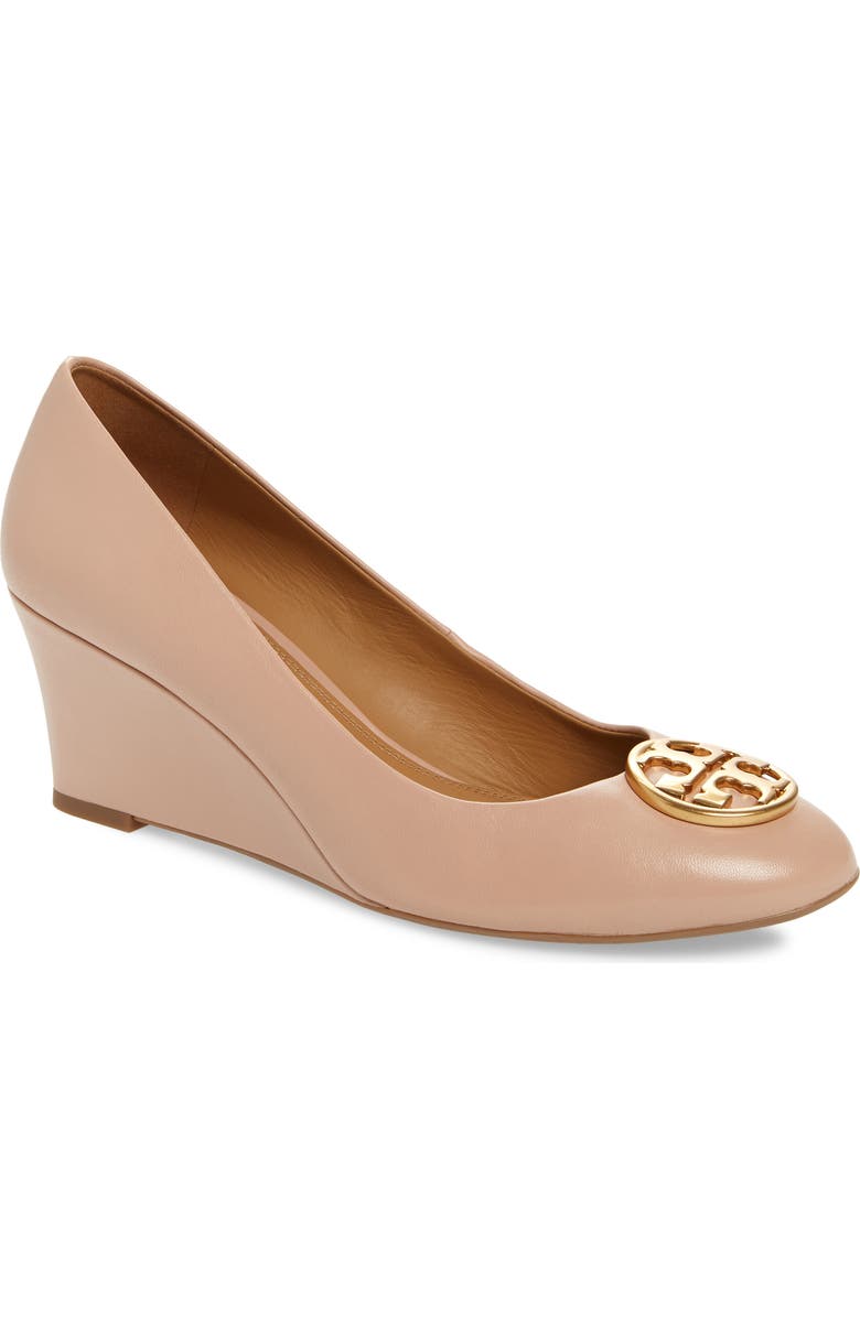 Tory Burch Chelsea Logo Medallion Wedge, Main, color,