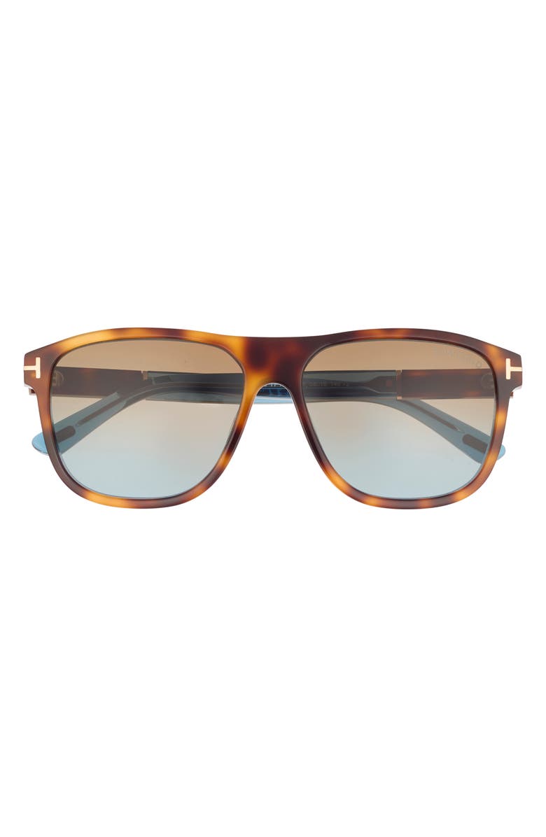 TOM FORD 58mm Square Sunglasses, Main, color, Blonde Havana / Gradient Brown