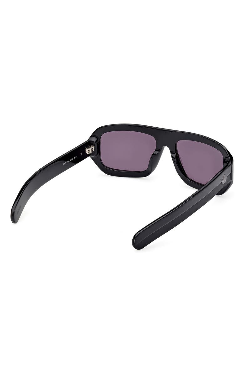 adidas 58MM Navigator Sunglasses, Alternate, color, Shiny Black / Smoke