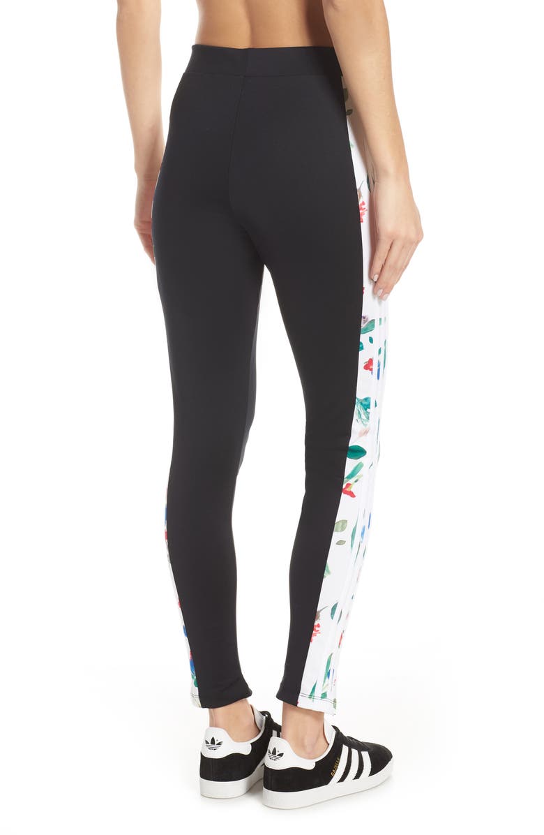 adidas Originals Floral Tights, Alternate, color, 