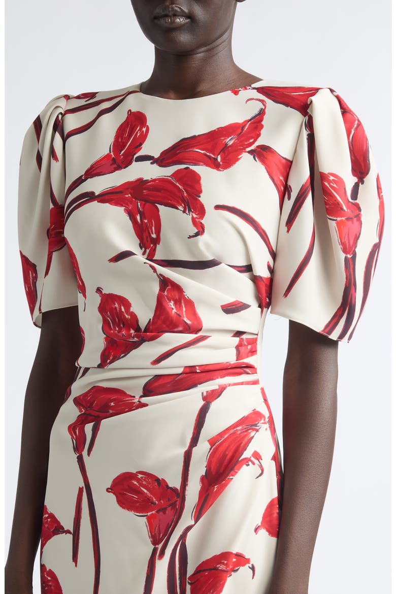 Floral Silk Ankle Length Gown, Alternate, color, CERAMIC MULTI