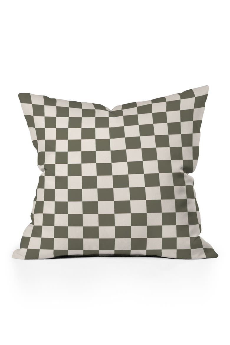 Checkered Board Accent Pillow, Main, color, CREAM