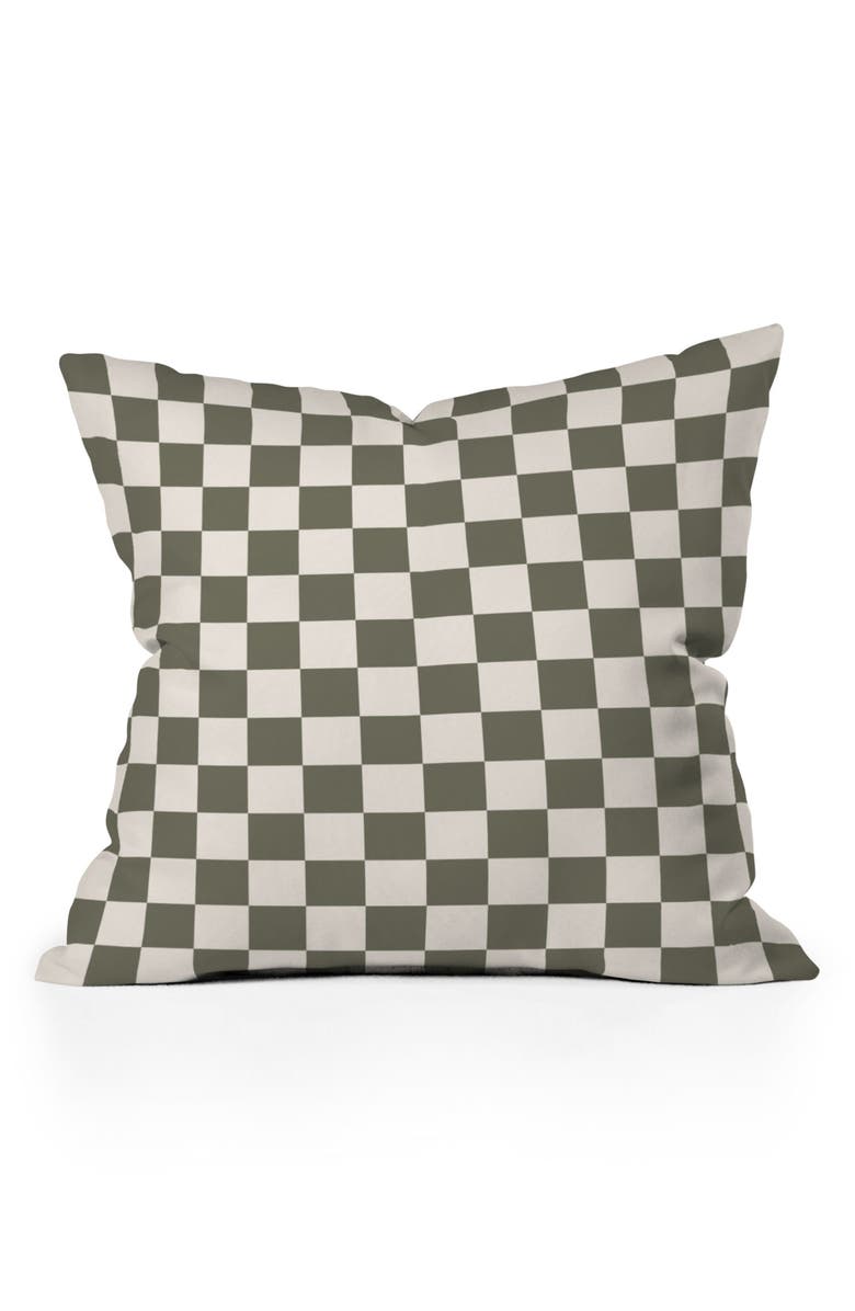 Deny Designs Checkered Board Accent Pillow, Main, color, Cream