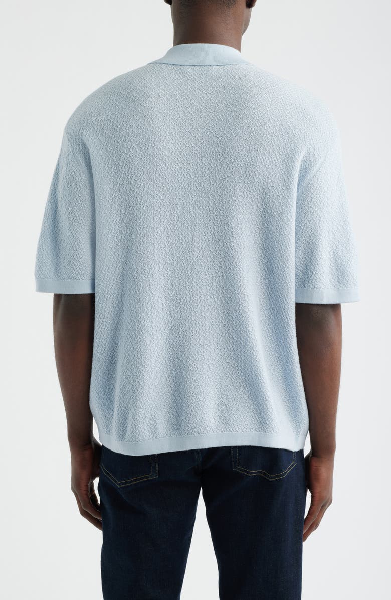 FRAME Short Sleeve Wool Cardigan, Alternate, color, Pale Blue