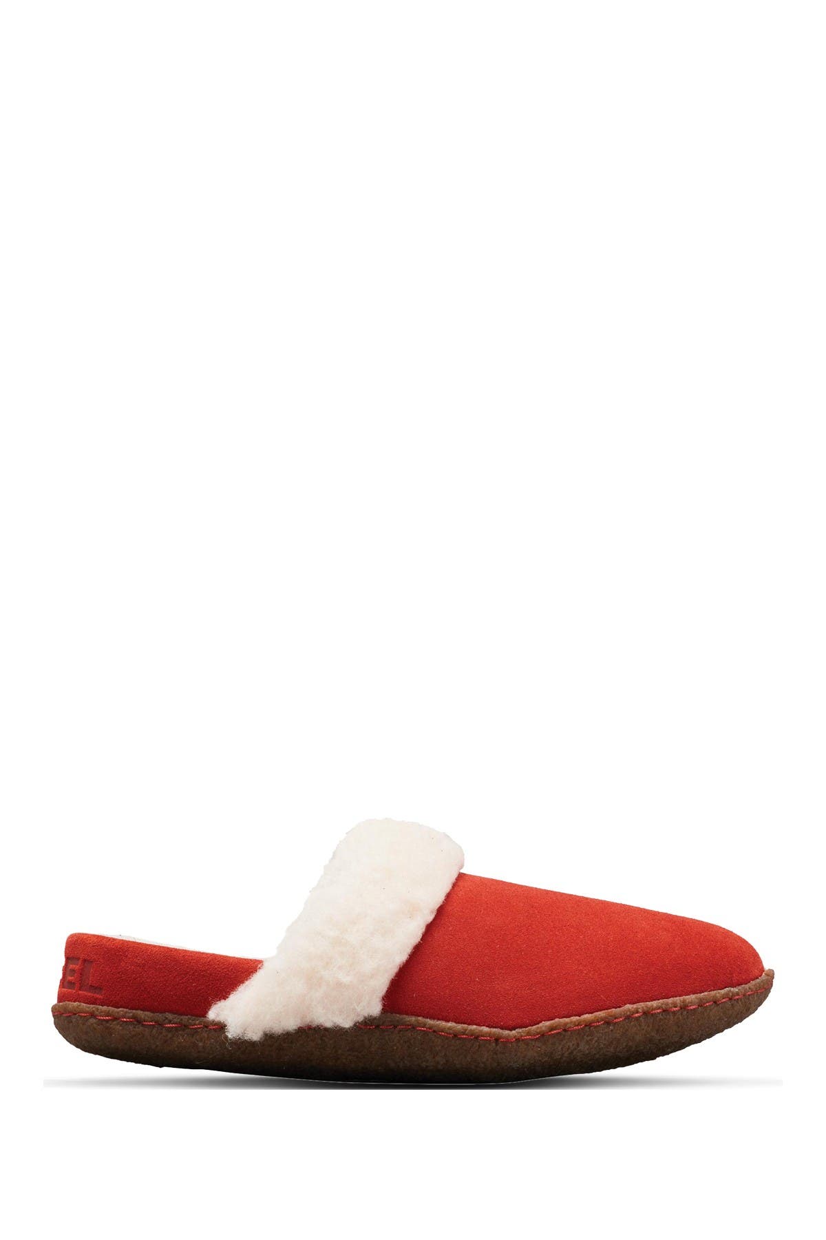 Nakiska II Faux Shearling Lined Slide Slipper, Main, color, CARNELIAN RED