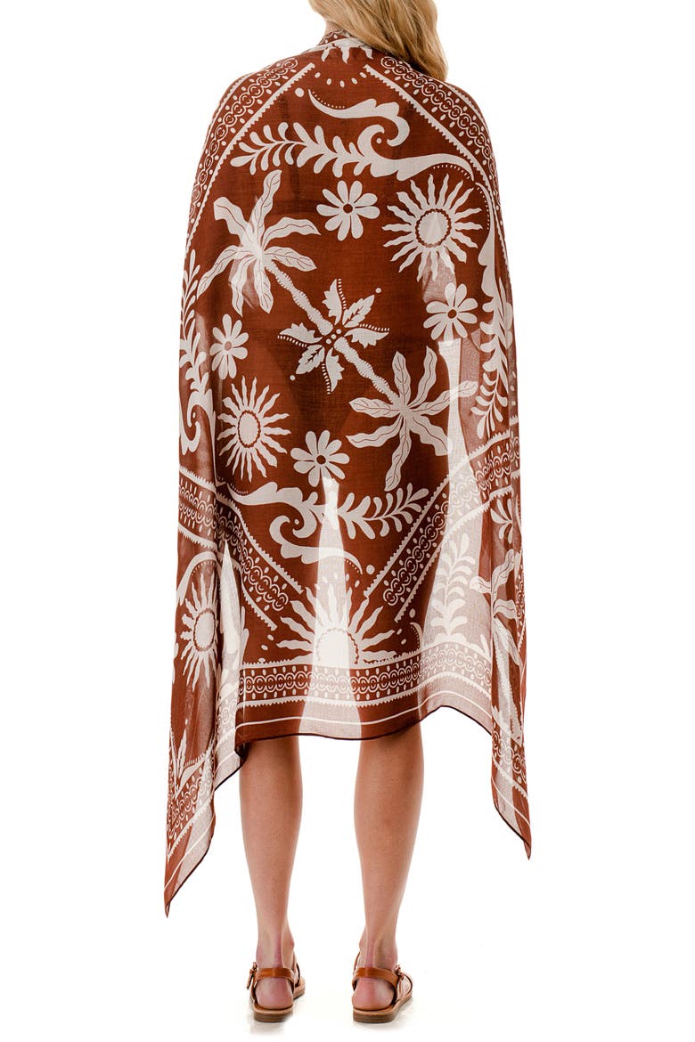 Palm Print Sarong, Alternate, color, BROWN
