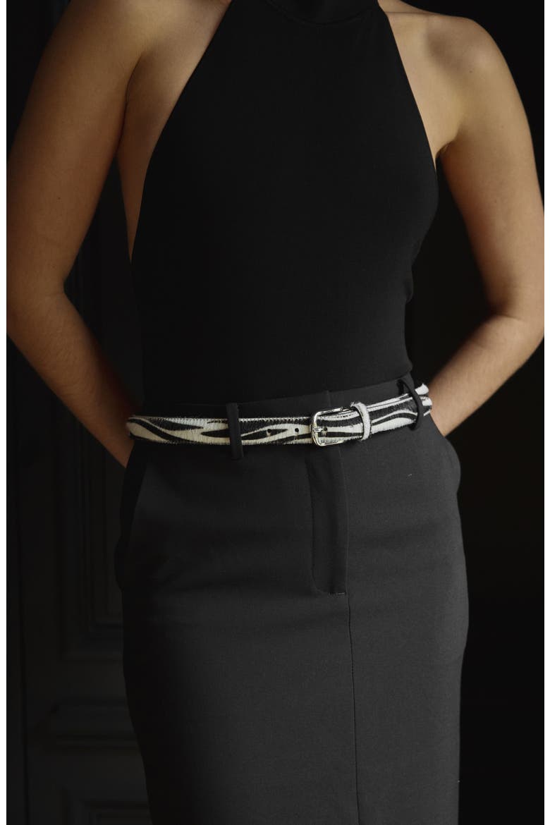 No. 14 Genuine Calf Hair Belt, Alternate, color, ZEBRA