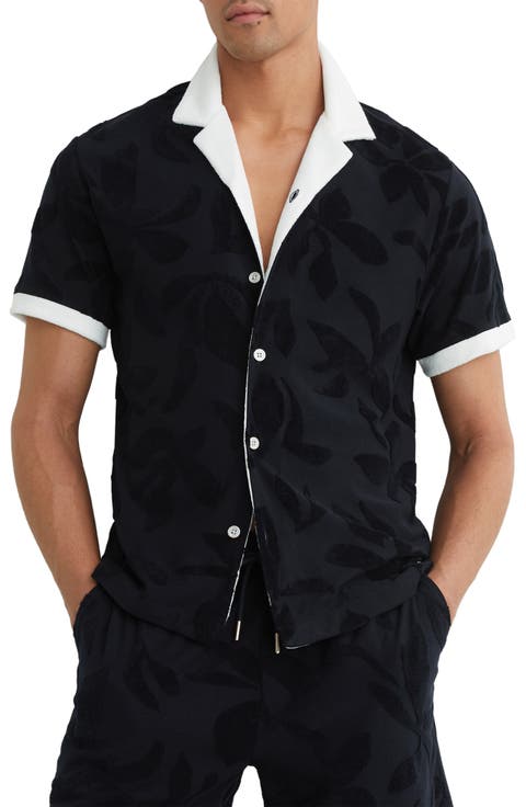 Zuma Contrast Trim Floral Camp Shirt