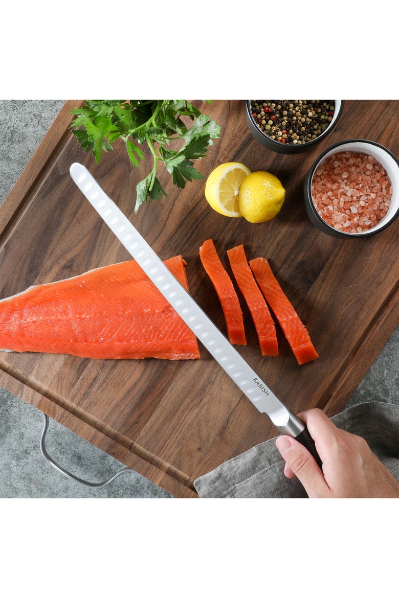 12 Inch High-Carbon Stainless Steel Full Tang Super Slicer, Alternate, color, Black