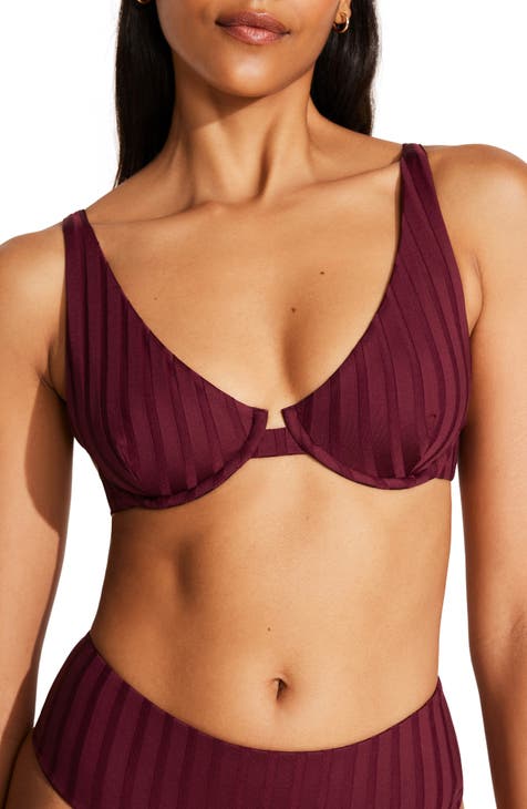 Burgundy bathing suit top on sale