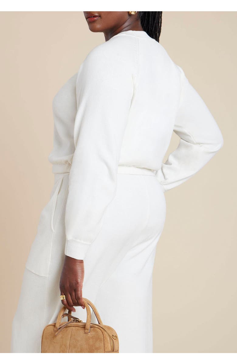 ELOQUII Elements Raglan Crewneck Sweater, Alternate, color, Jet Stream