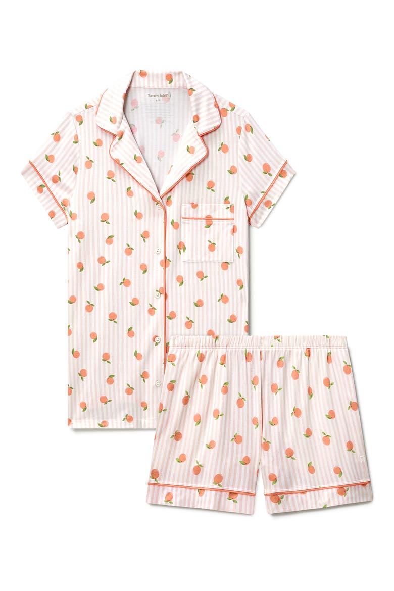 Piped Short Pajamas, Alternate, color, PINK