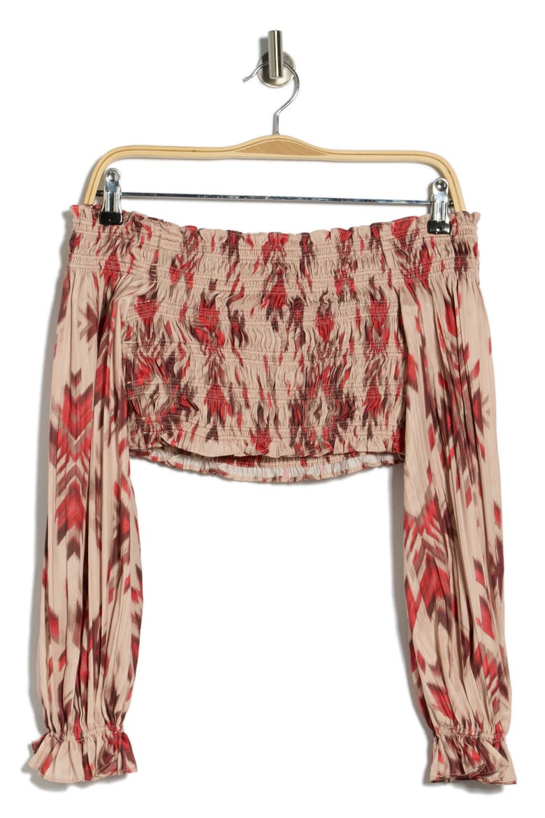 Lyra Smocked Waist Pants, Alternate, color, TAN MULTI GANADO PRINT