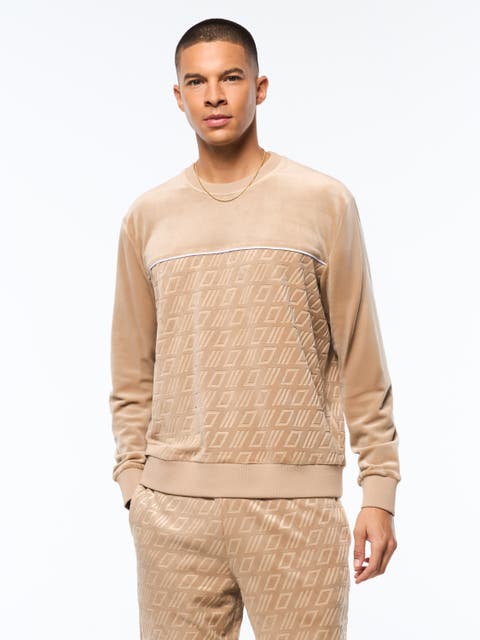 Bandiera Debossed Velour Crewneck