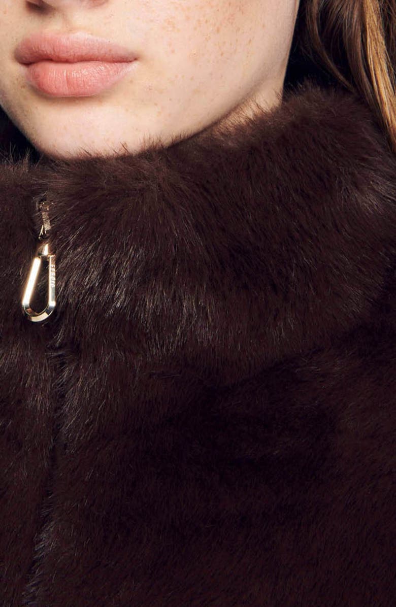 SANDRO Babel Faux Fur Jacket, Alternate, color, 
