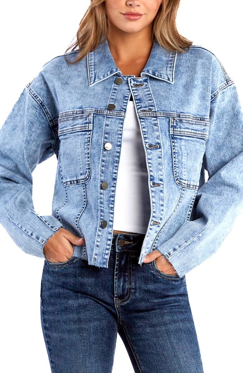 Wash Lab Denim Fetching Boxy Denim Jacket, Alternate, color, Fetching Blue