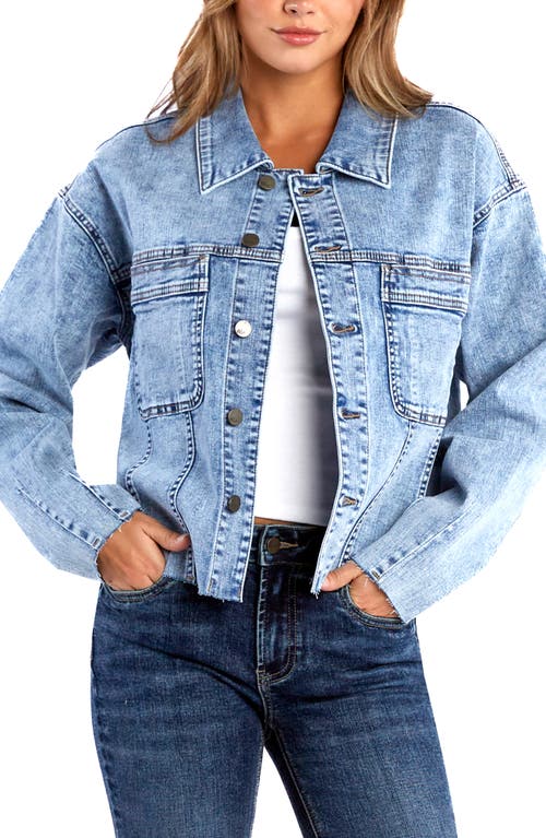 Wash Lab Denim Fetching Boxy Denim Jacket In Fetching Blue