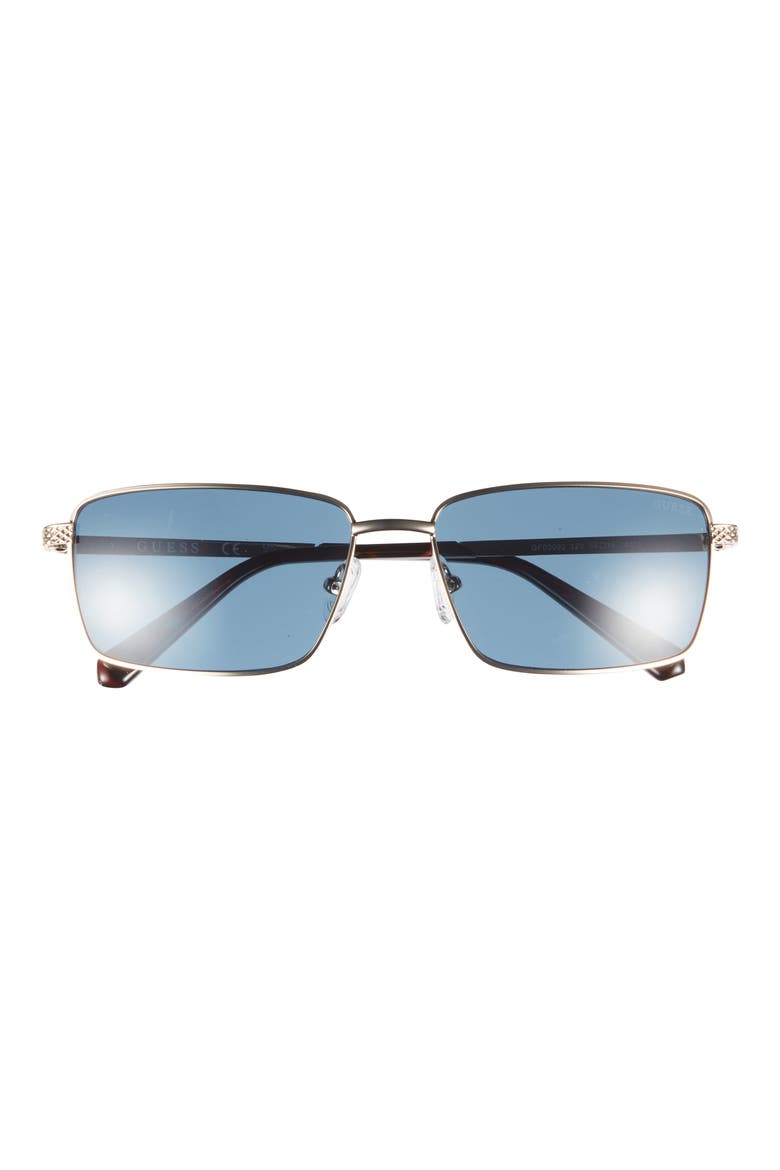 59mm Rectangular Sunglasses, Main, color, GOLD / BLUE