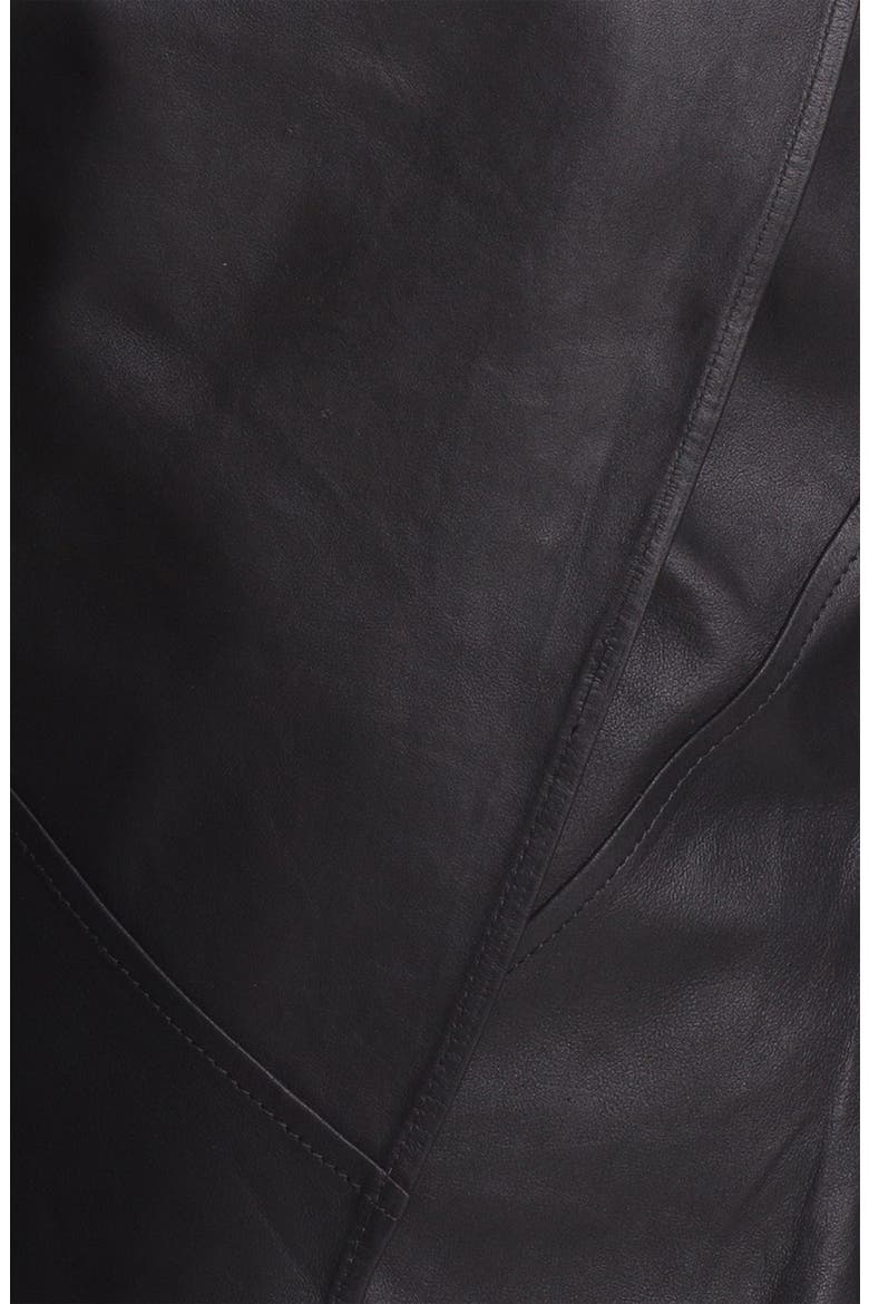Drape Collar Leather Jacket, Alternate, color, BLACK