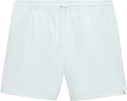 MANGO Seersucker Swim Trunks