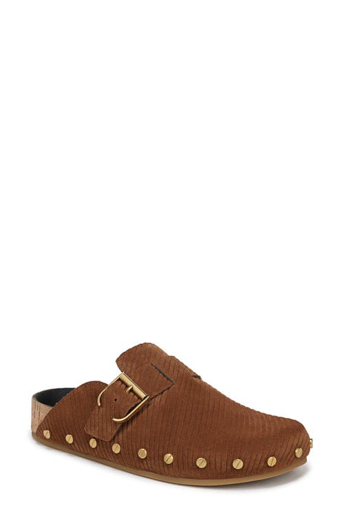 Veronica Beard Fern Suede Buckle Cozy Loafer Clogs In Brown