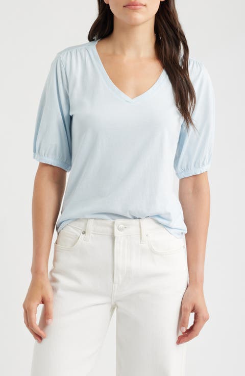 Puff Sleeve Cotton T-Shirt