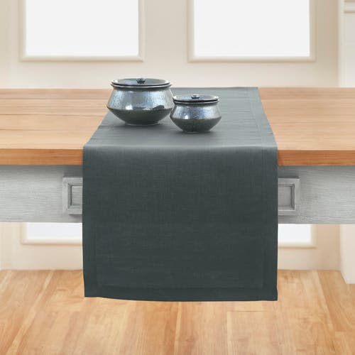 Solino Home Linen Table Runner In Gray