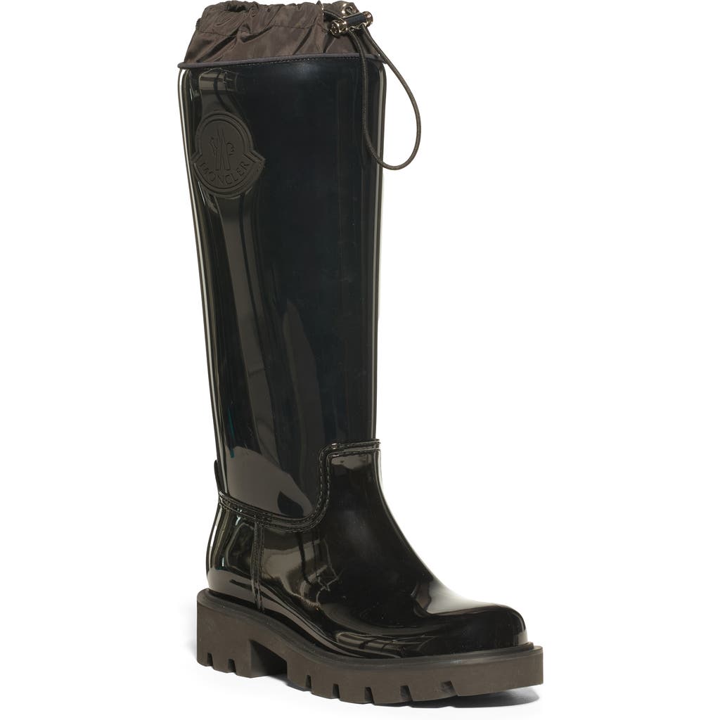 Moncler Kickstream Waterproof Knee High Rain Boot In Black