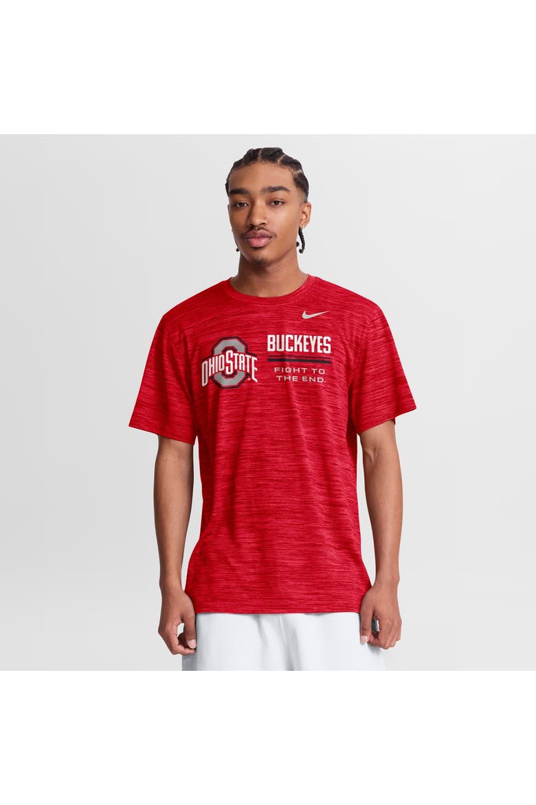 Men's Nike Scarlet Ohio State Buckeyes Sideline Velocity Dri-FIT T-Shirt, Main, color, Scarlet