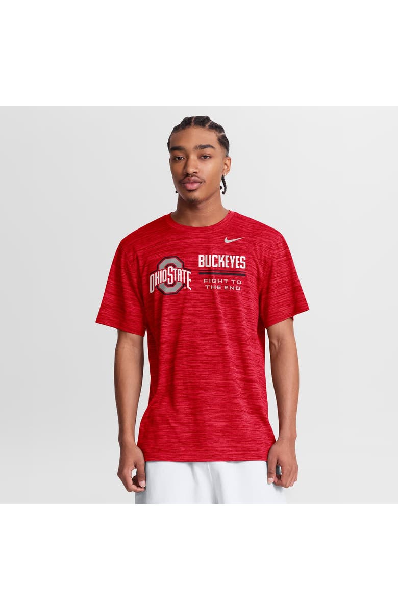 Nike Men's Nike Scarlet Ohio State Buckeyes Sideline Velocity Dri-FIT T-Shirt, Main, color, Scarlet