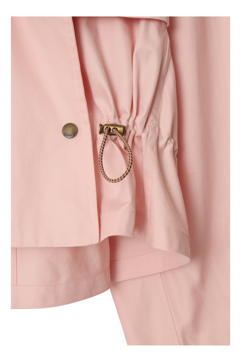 Tropical Gabardine Hooded Trench Jacket, Alternate, color, Flora pink